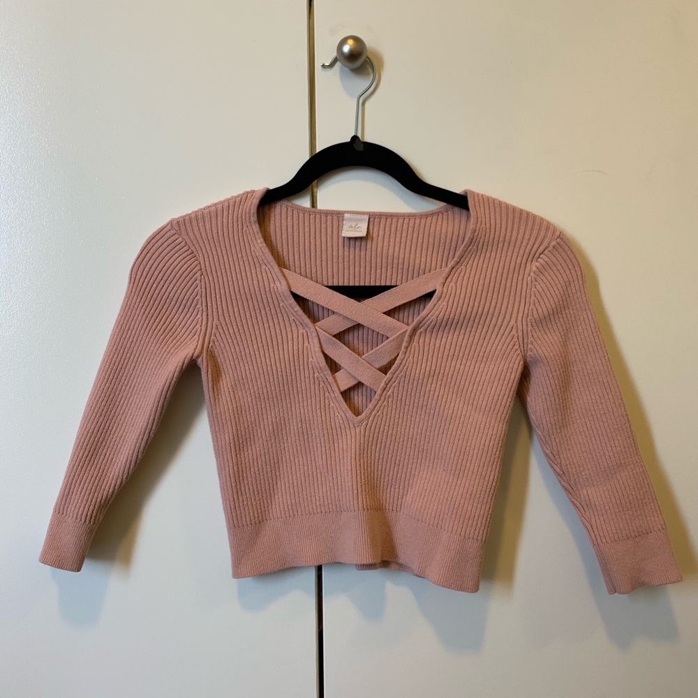 Ale by Alessandra Cropped Sweater Top - Picture 2 of 4